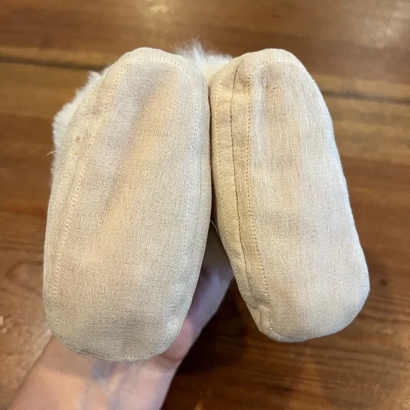 Vintage Baby Newborn Girl's Girls Crib Shoes Booties Rabbit Ears Rabbit Fur Pink - Picture 7 of 7